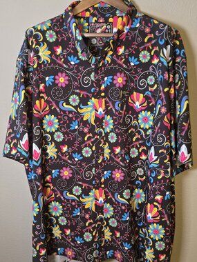 Retro Rifle Mexican Folk Art Floral Rifle Button Up Shirt – 4XL